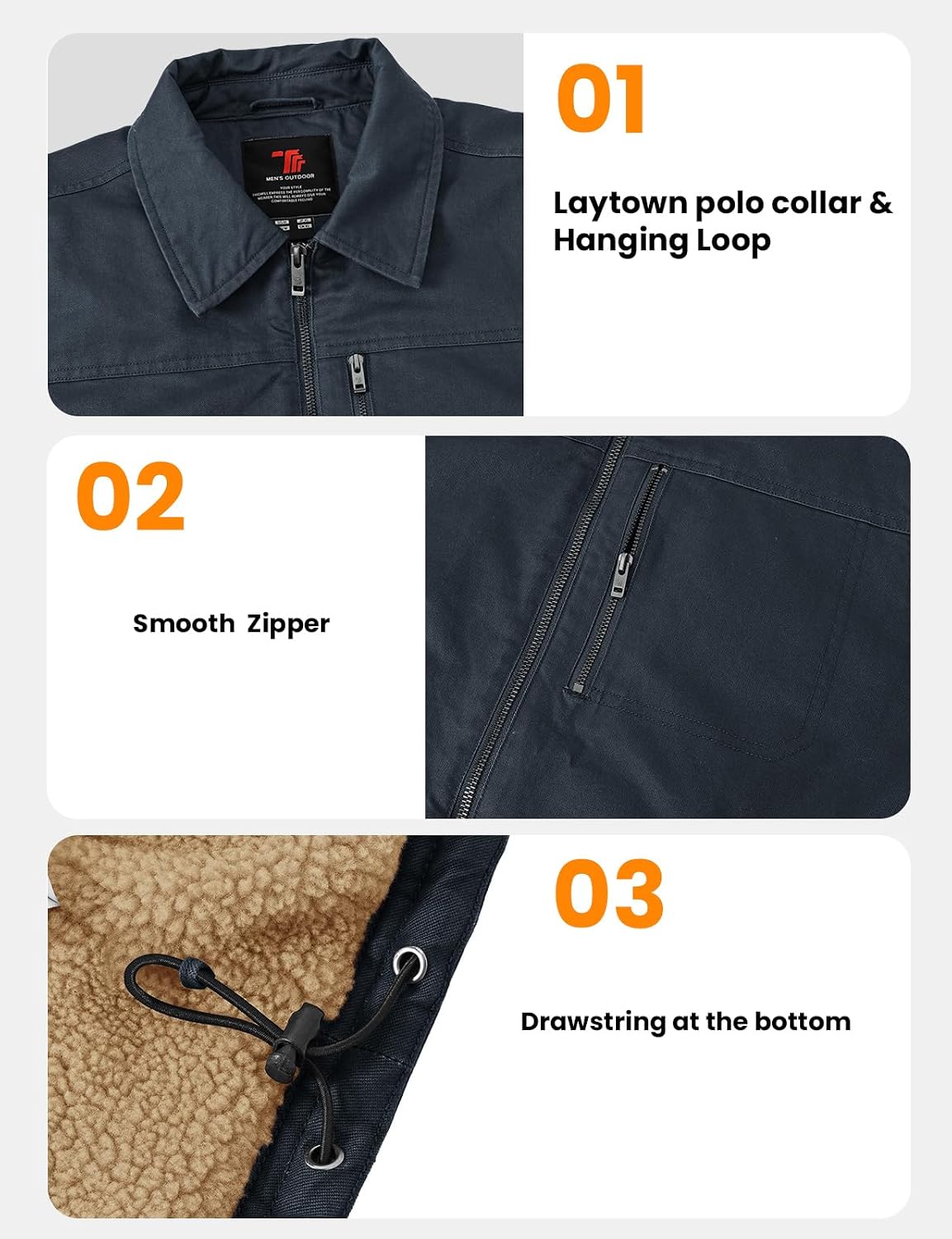 BGOWATU Men's Fleece Sherpa Vest Outerwear Winter Cotton Casual Jackets