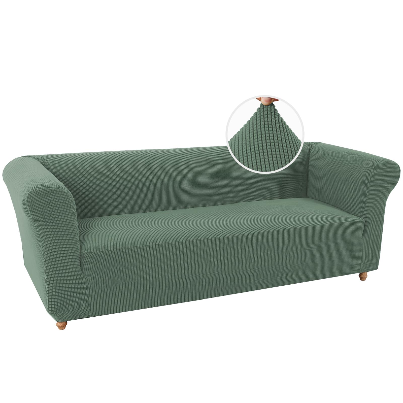BXFUL Stretch Chesterfield Sofa Cover 1 Piece Couch Cover for Living Room Soft Non-Slip Sofa Slipcover Furniture Protector for Dogs Feature Thick Jacquard Fabric (Sofa,Green Grass)