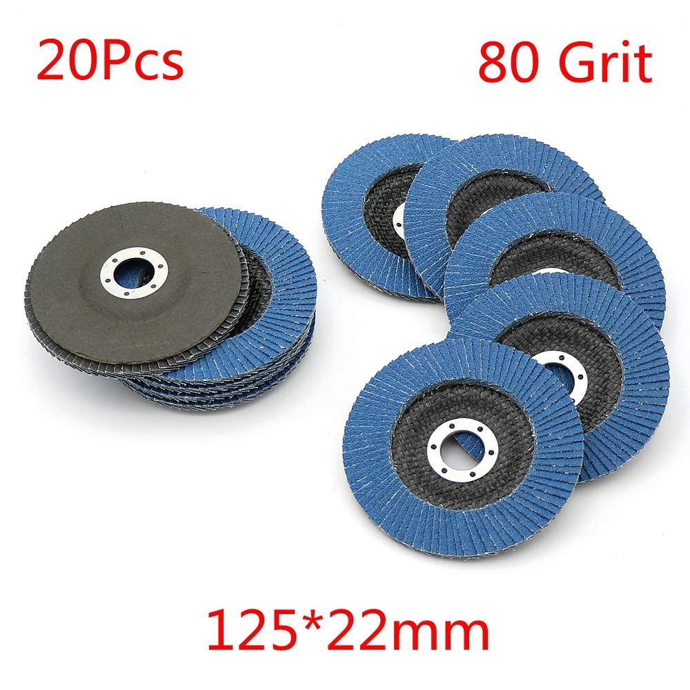 Tarcza Polerska, 20 Sztuk 80 Ściernice Listkowe Szlifowanie Tarcze Szlifierskie Do Szlifierki Kątowej 125Mm/4.9 ''Metalowe Plastikowe Narzędzie Ścierne Do Drewna