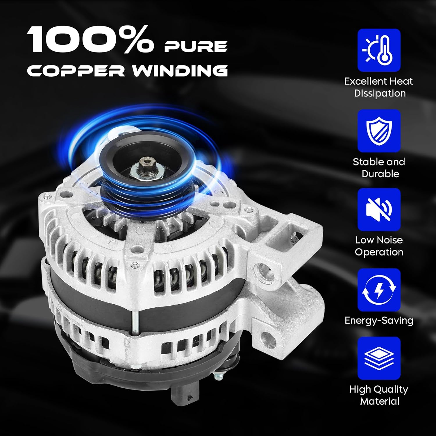 New Alternator V6 3.6L for Equinox 2008-2009 2013-2016, for Malibu 2008-2012, for Terrain 2013-2016, for Torrent 2008-2009, for Saturn Vue & Aura 2008-2009, for Suzuki XL-7 2007-2009