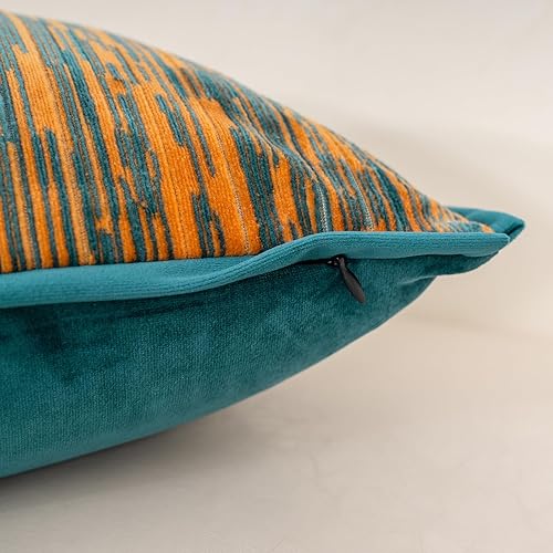 Miniatura 4 de Yangest Funda de almohada de terciopelo a rayas verdes, moderna y lujosa, funda de cojín neutra para sofá, dormitorio, sala de estar, decoración del