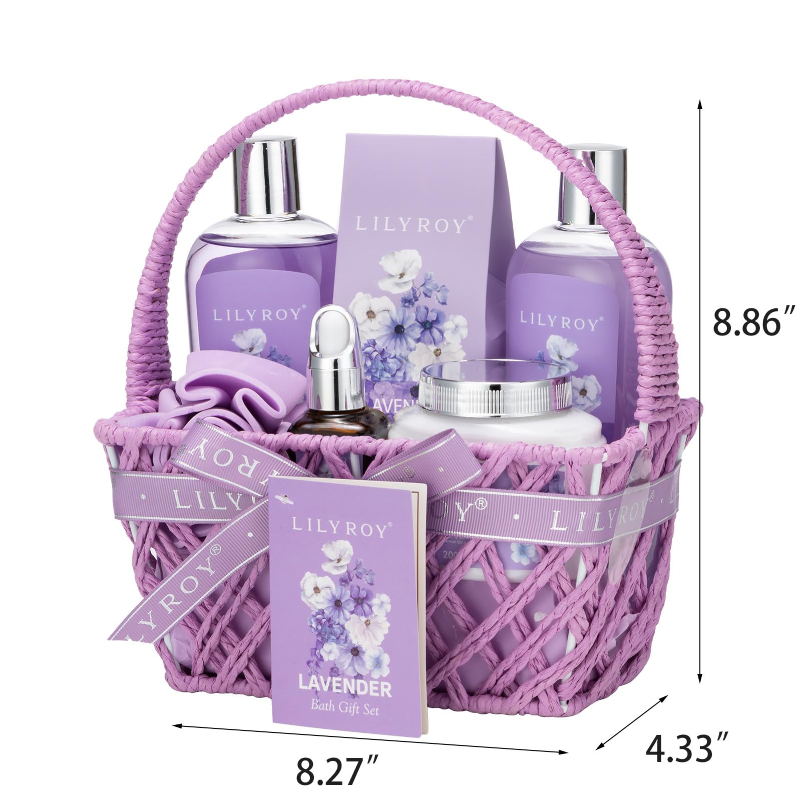 9-Piece Spa Bath Gift Set with Reusable Handwoven Basket