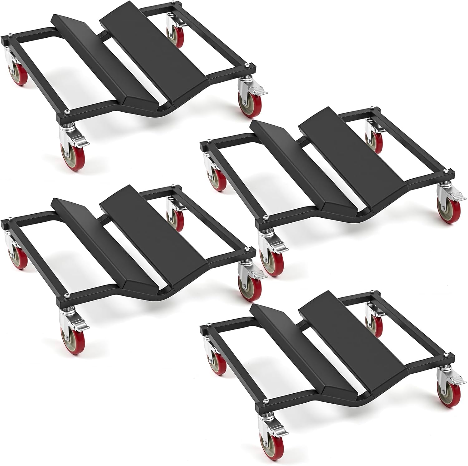 4 Pack Pontoon Boat Dollies Heavy Duty High Weight Capacity with 8 Protective Pads for Pontoon and Fishing Boats Marina Dock Storage