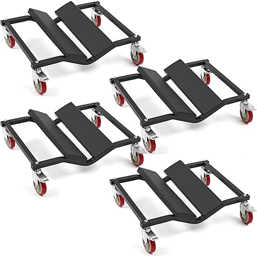 4 Pack Pontoon Boat Dollies Heavy Duty High Weight Capacity with 8 Protective Pads for Pontoon and Fishing Boats Marina Dock Storage