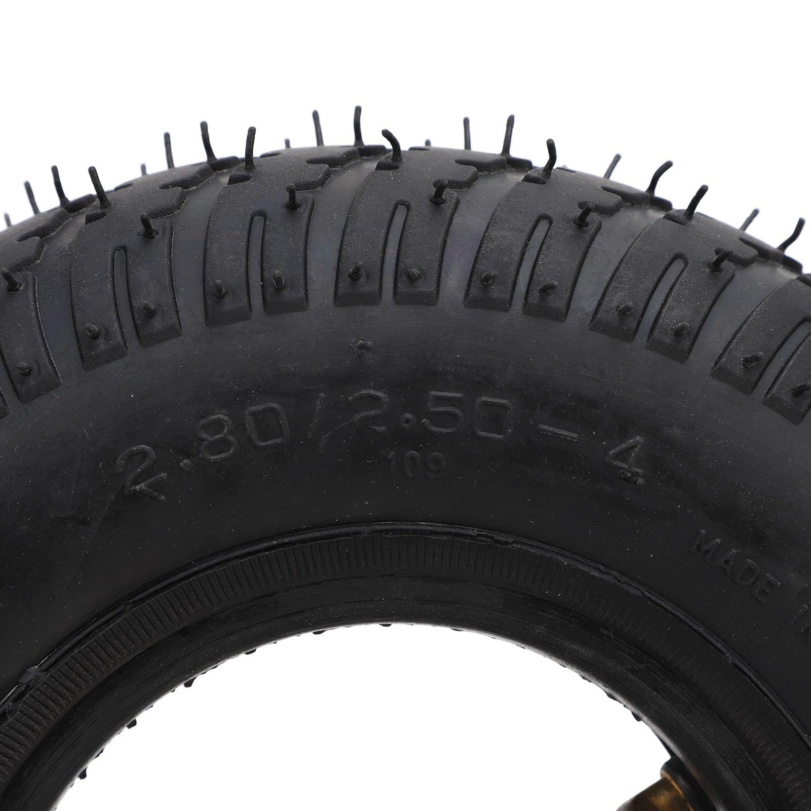 Yctze Zestaw Opony i Dętki 2.80/2.50-4 dla Wózków Ręcznych Wózków Użytkowych Taczek łAdowność 250LB Przyczepność z Bieżnikiem Ząbkowanym Guma Odporna na Zużycie Zakrzywiony Trzon