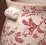 Antique Ceramic Planter & Vase for Home Decor, Rustic Farmhouse Flower Pot | 6.68 Inch Indoor Decorative Plant Pots, Vintage Ornament, Perfect for Bookshelf & Tabletop, Unique Gifts for Women, Red