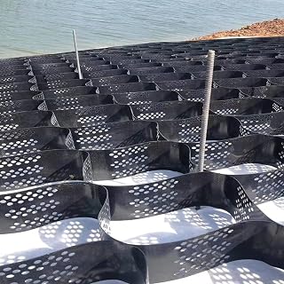 Pavimentadora de rejilla Geocell de protección de terraplenes, estabilizador de grava cortable negro de 5 cm/2 pulgadas, for muro de contención, garaje, trabajos de subrasante, granja ( Size : 10m x 6