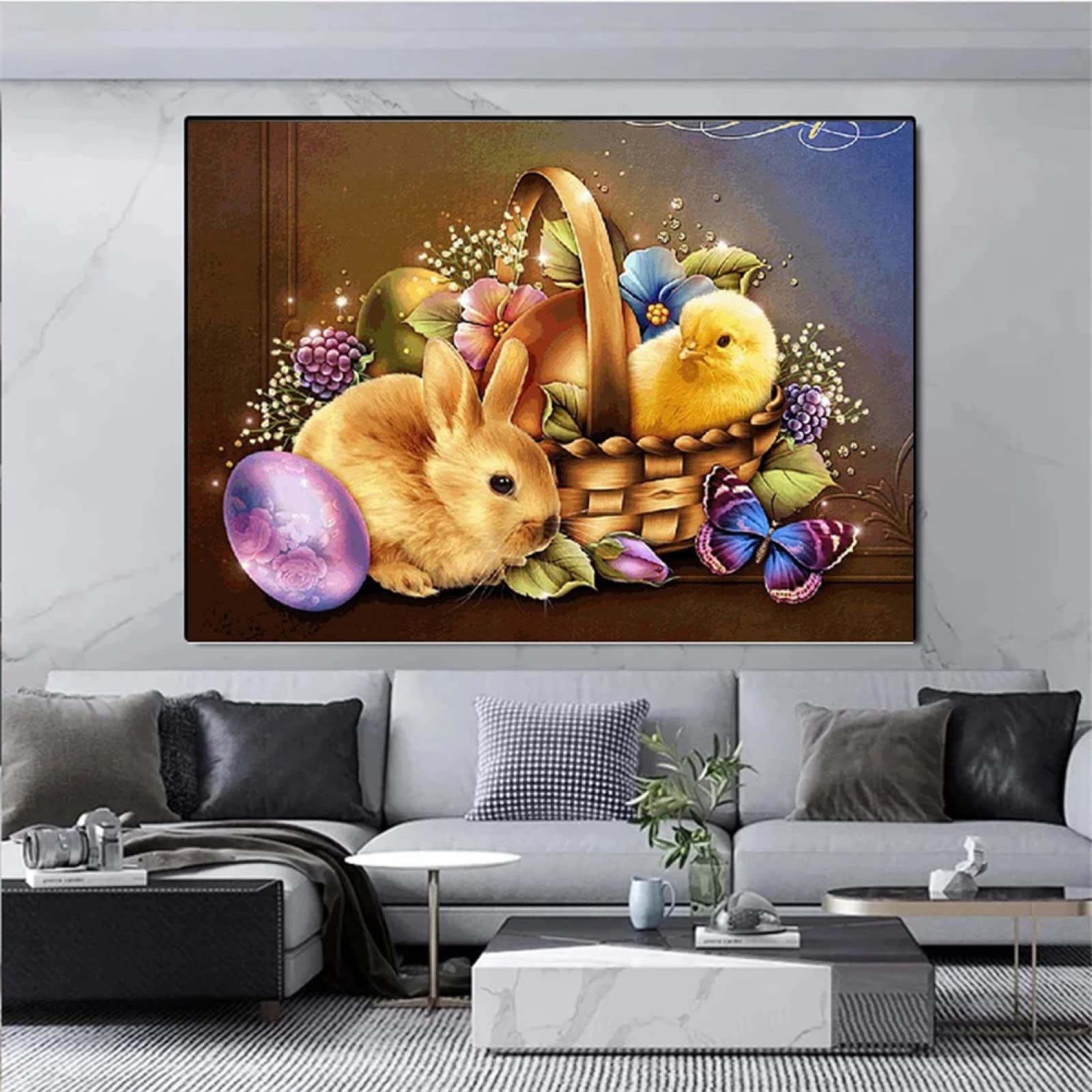 Ginfonr 5D Diamond Painting Fiore Di Coniglietto Kit Completo