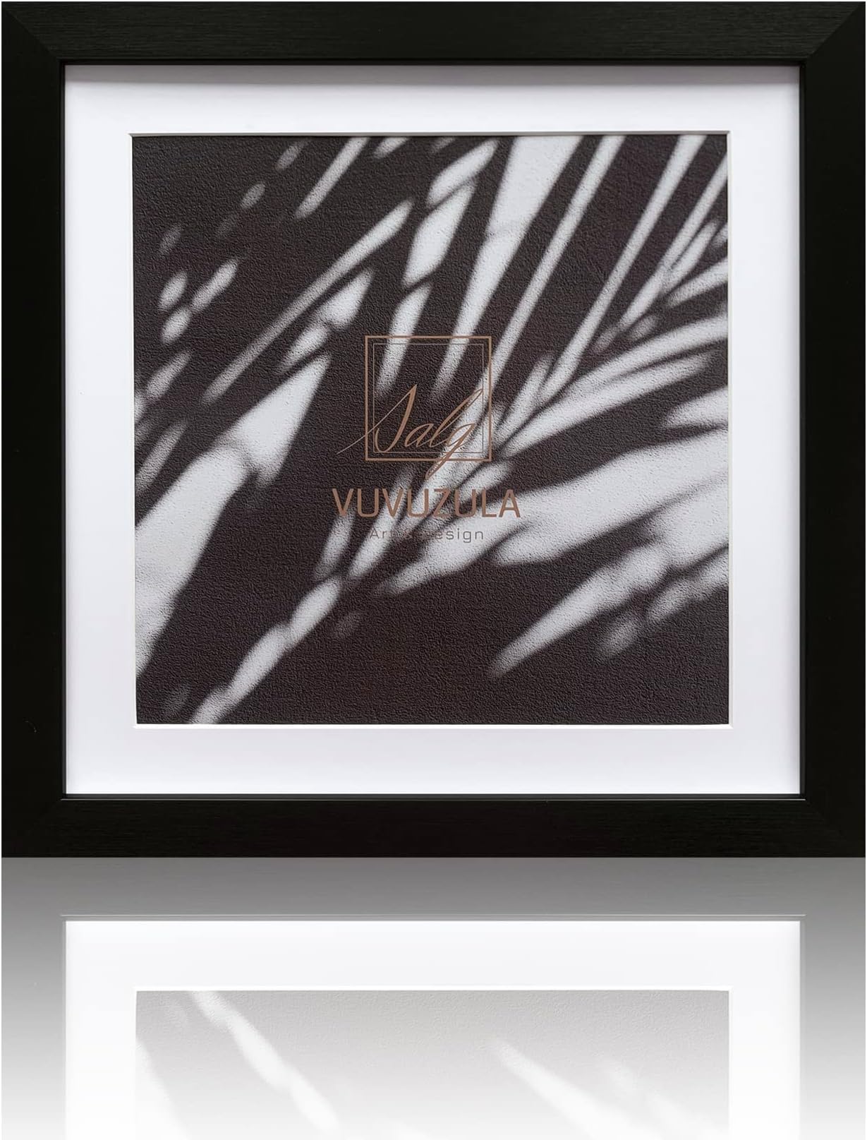 VUVUZULA Square Picture Frames 10x10 Inch Black Photo Frame with Mount for 8x8 Inch Photo with