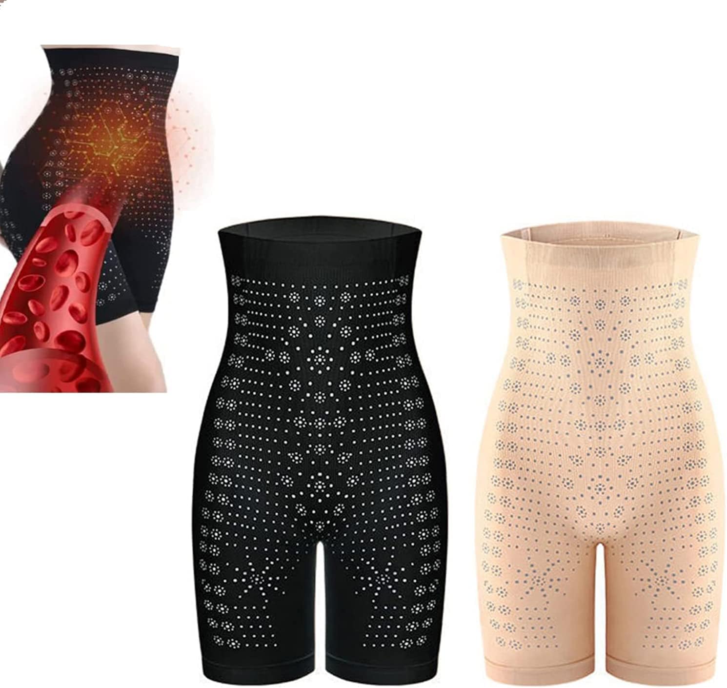 S SOORIYAN Gaukomzs - Ropa interior de cintura alta para mujer, con control de abdomen, color carne de grafeno + negro, Negro -