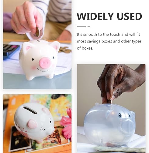 Miniatura 8 de Ipetboom Tapón clasificador de monedas, 20 unidades, hucha, caja de ahorro de dinero, tapones de repuesto, alcancía, tapón inferior, Alcancias de