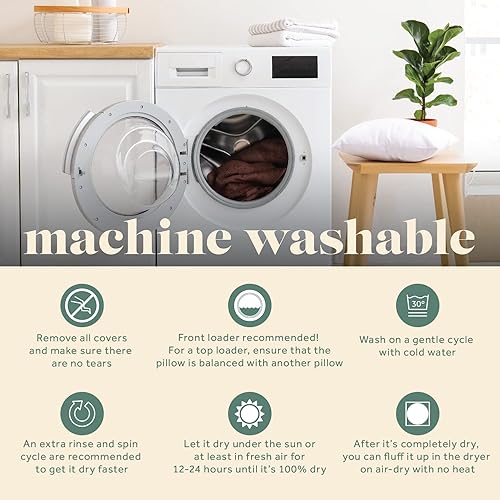 Miniatura 5 de Juego de 20 x 20 pulgadas, relleno de plumas y plumas, funda 100% algodón de 233 hilos, relleno de almohada cuadrado, fabricado en Estados Unidos