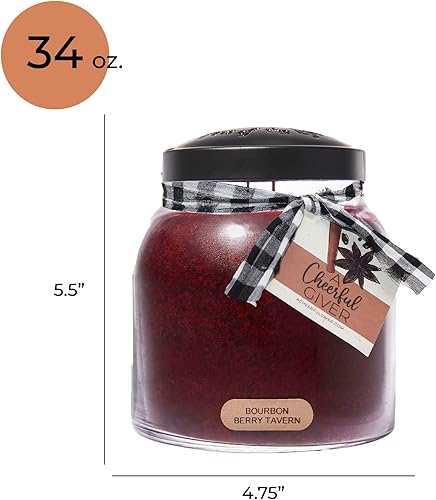 Miniatura 5 de A Cheerful Giver - Bourbon Berry Tavern - Tarro de vela perfumado de 34 onzas con tapa - Keepers of The Light - 155 horas de tiempo de combustión,