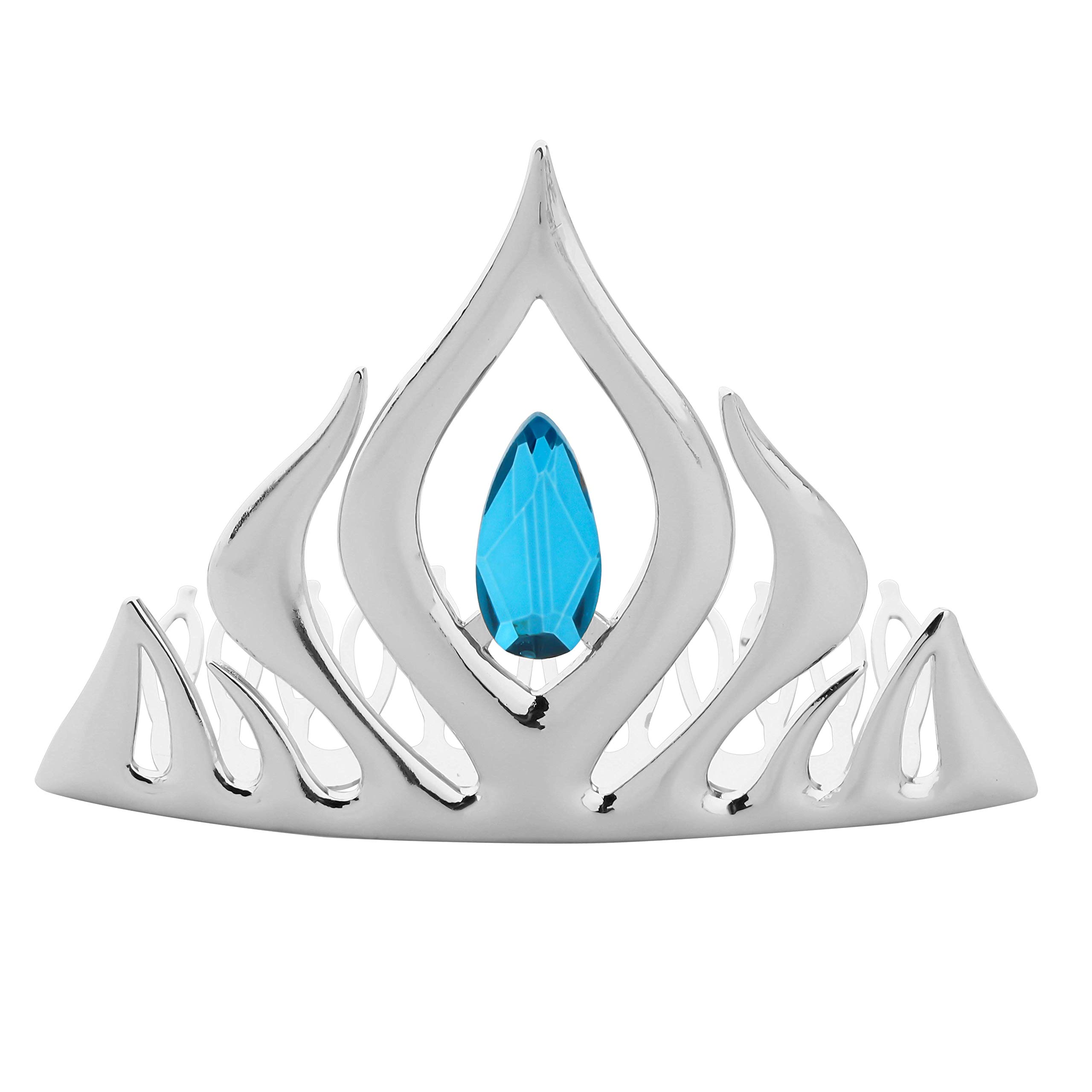 FAADBUK Princess Crown Hairpin Fairytale Gift Cosplay Jewelry Blue Princess Hairpin (Silver Crown)