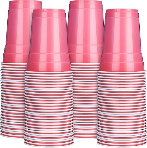 200 tazas de plástico desechables de 16 onzas, vasos de plástico apilables, vasos de bebidas para cumpleaños, Halloween, picnic, camping, interiores