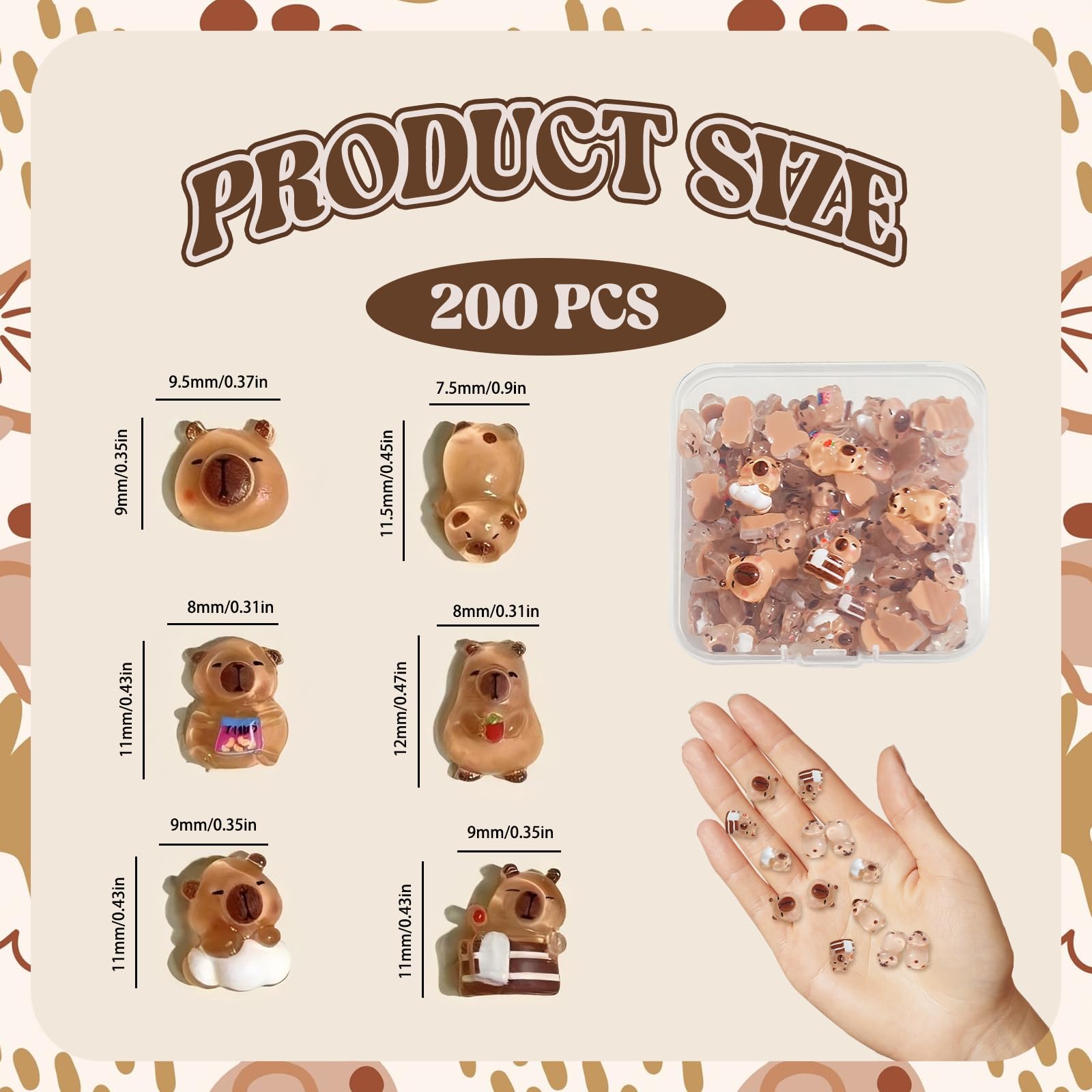 200 Pcs Mini Capybara Figures, Tiny Capybaras Miniatures Resin Animals - Image 2