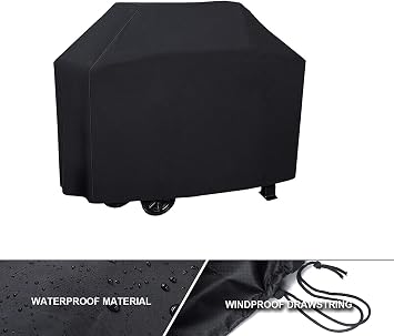 Estefanlo BBQ Covers Waterproof Heavy Duty Large Grill Cover, 3-4 Burner Gas BBQ Covers, Windproof, Rip-Proof, Outdoor Large Barbecue Cover for Weber, Brinkmann, Char-Broil