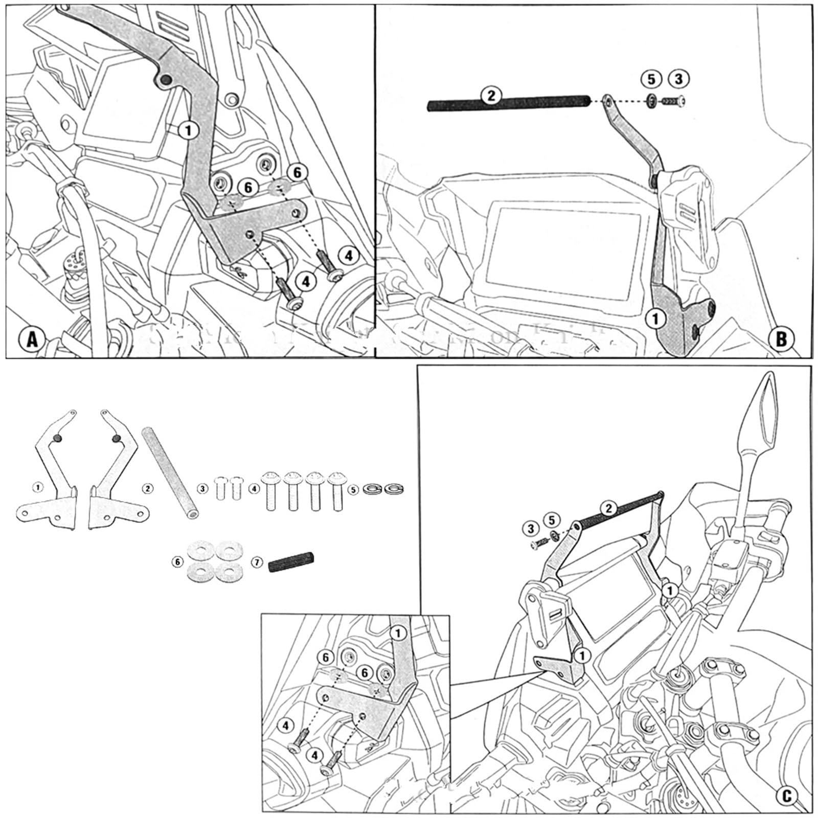Soporte Navegación Soporte para Teléfono Móvil Placa Navegación GPS para Motocicleta CRF1100L para Africa para Twin Adventure Sports 2020 Soporte GPS para Motocicleta(12mm 22mm)