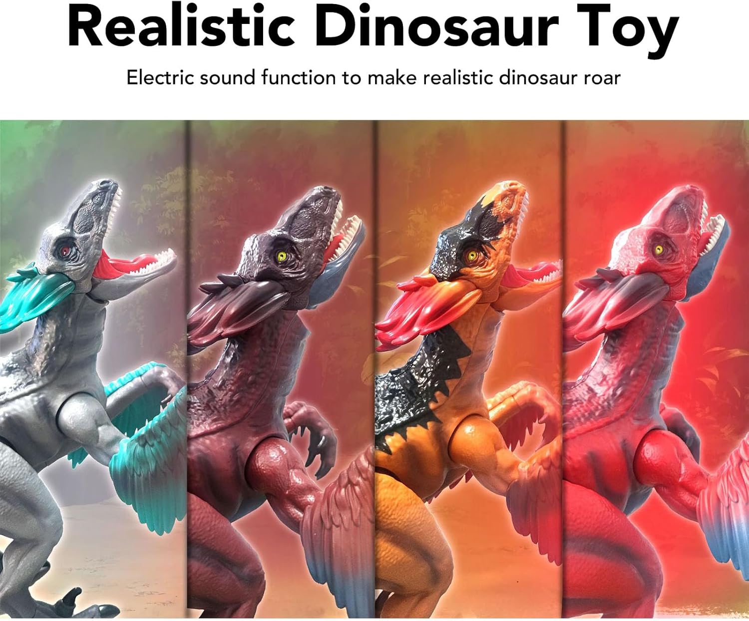 Realistic roar effect dynamic dinosaur toy, unique model dinosaur toy for boys and girls, discover prehistoric miracles and (Type 4)