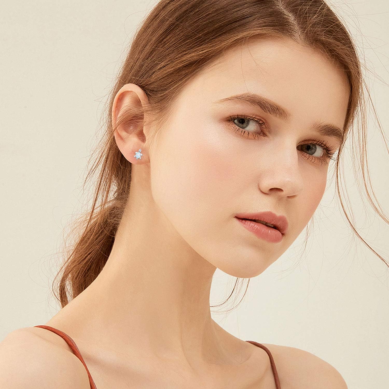 925 Sterling Silver Opal Turtle Earrings for Women - Hypoallergenic Stud Jewelry for Sensitive Ears - Image 6