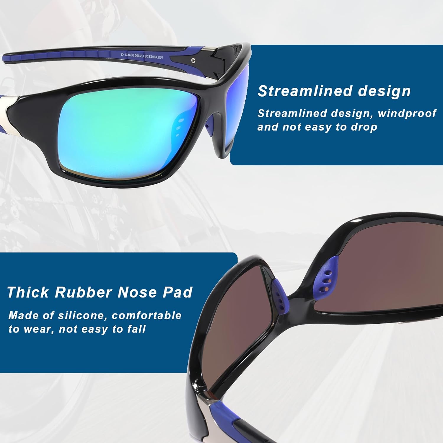 MALIDAK Polarized Sunglasses Men Women, Lightweight TAC UV400 Protection Sports Sunglasses Cycling Glasses - Image 3