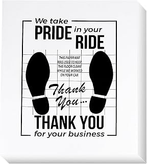 FADUOALI 100 Pack Disposable White Paper Car Floor Mats 16x20 Inch - Temporary Vehicle Protector for Detailing & Mud Protection