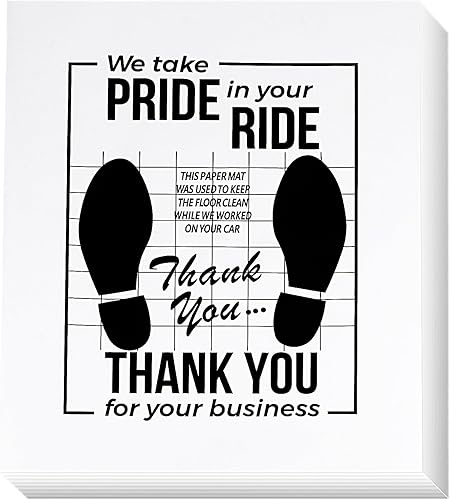 Alfombrillas de papel blancas para automóvil, 100 almohadillas desechables para vehículos, protector temporal de suelo de automóviles, protector de