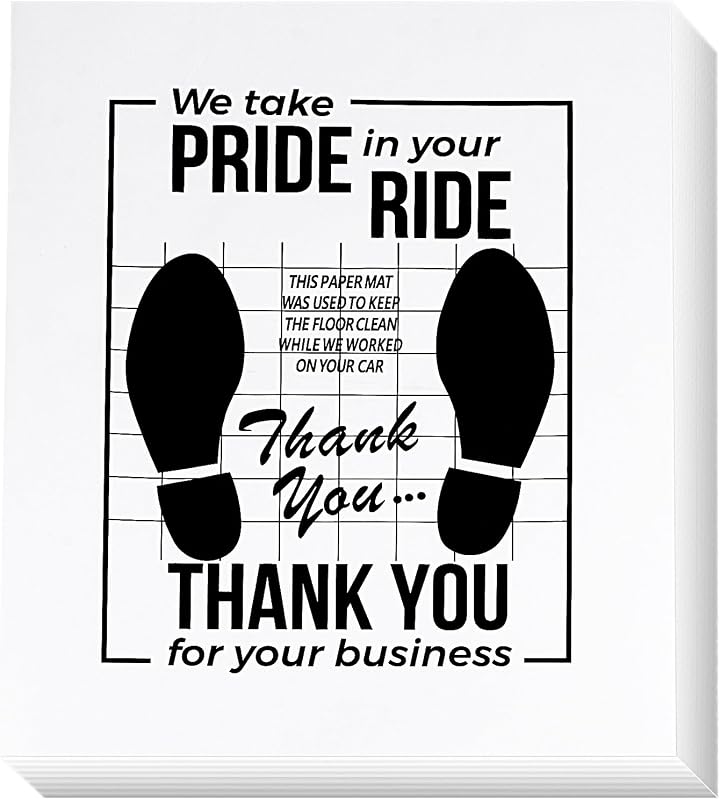 White Car Paper Floor Mats,100Pcs Vehicles Disposable Floor Pads,Temporary Cars Floor Protector,Automotive Mat Covers Protector,Detailing Detail Wash,Temporary Sticky 16x20inch