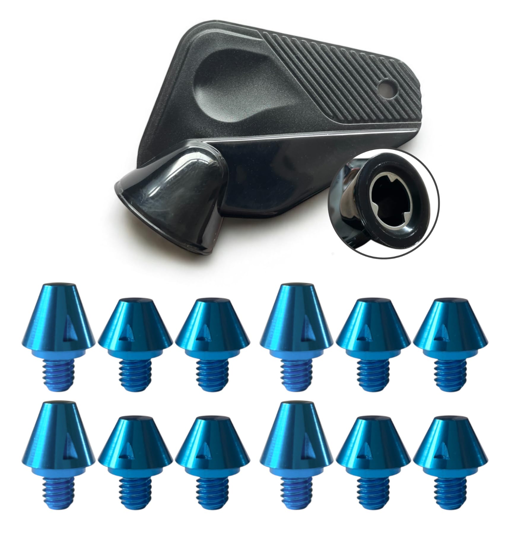 Grassroots Gear Replacement SG blue studs 6mm thread for Adidas football boots. Coloured metal cleats. Multiple pack sizes. Optional removal tool. Fits X Predator F50 Copa & more