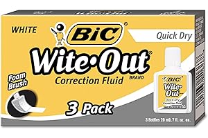 BIC Wite-Out Quick Dry Correction Fluid – 3 Pack