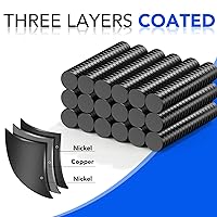 Vista 7 de TRYMAG 400 imanes negros pequeños de tierras raras, 3 tamaños diferentes diminutos mini para manualidades, pequeños imanes redondos de nevera