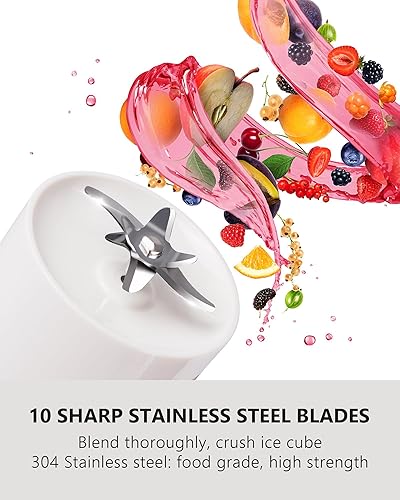 Miniatura 2 de Licuadora portátil personal, batidos, batidos y trituradora de hielo con licuadora de viaje recargable por USB