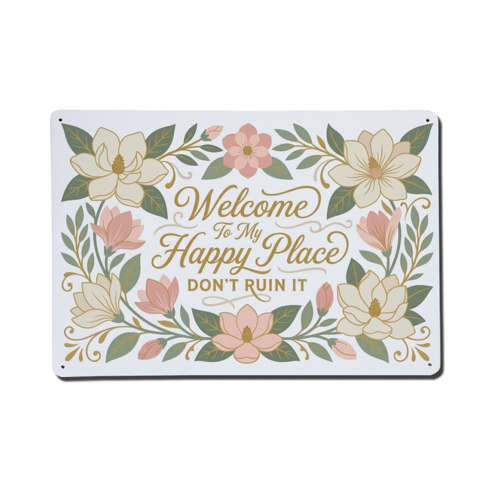 Magnolia Southern Garden Humor Metal Tin Sign Plaque Wall Decor for Cafe, Club Bar, Office, Home Garden Metal Poster 8x12Inch