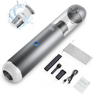 Handheld Vacuum Cordless - 17000Pa Car Vacuum Cleaner High Power with LED/SOS Light, 120W Mini Portable Rechargeable Vacuum Cleaner for Car Home Office Pet Hair