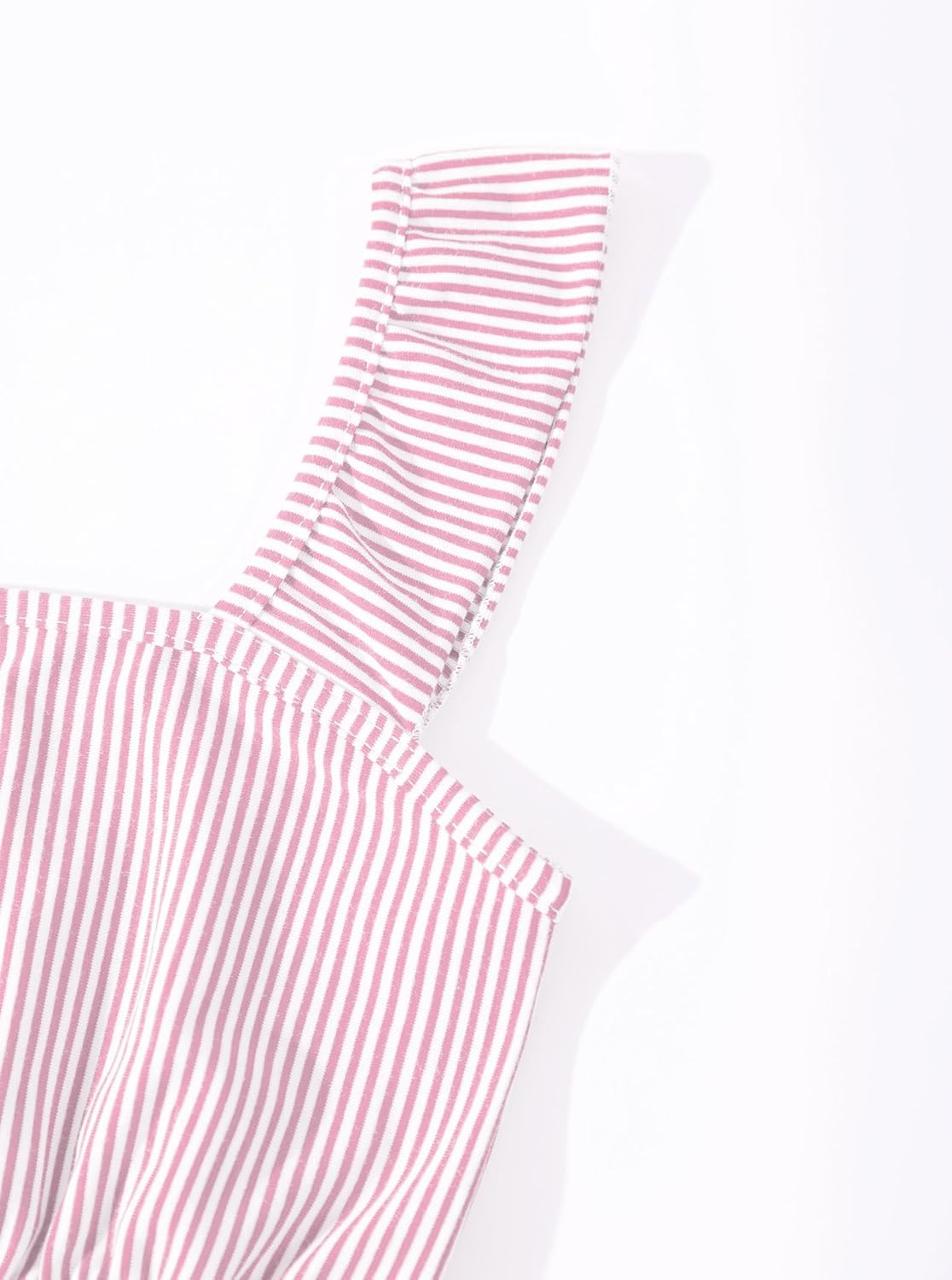 Girl's Summer Clothing Sets Knit Ruffle Striped T-Shirt and Shorts 2 Piece Outfits - Image 3