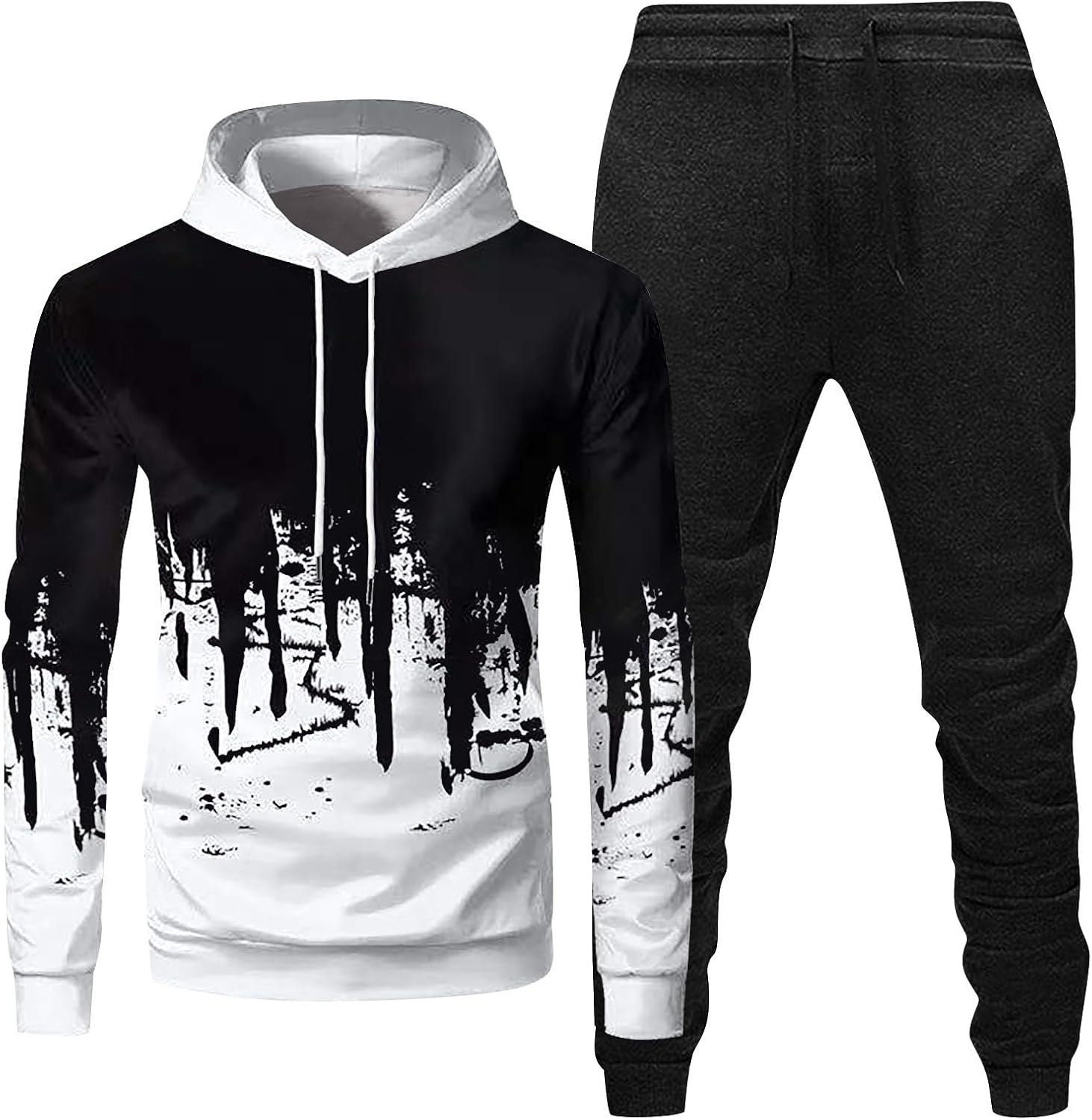 Men's Sweatsuit Tracksuit 2 Piece Hoodie Sets, Casual Jogging Athletic Suits With Sweatshirt & Sweatpants