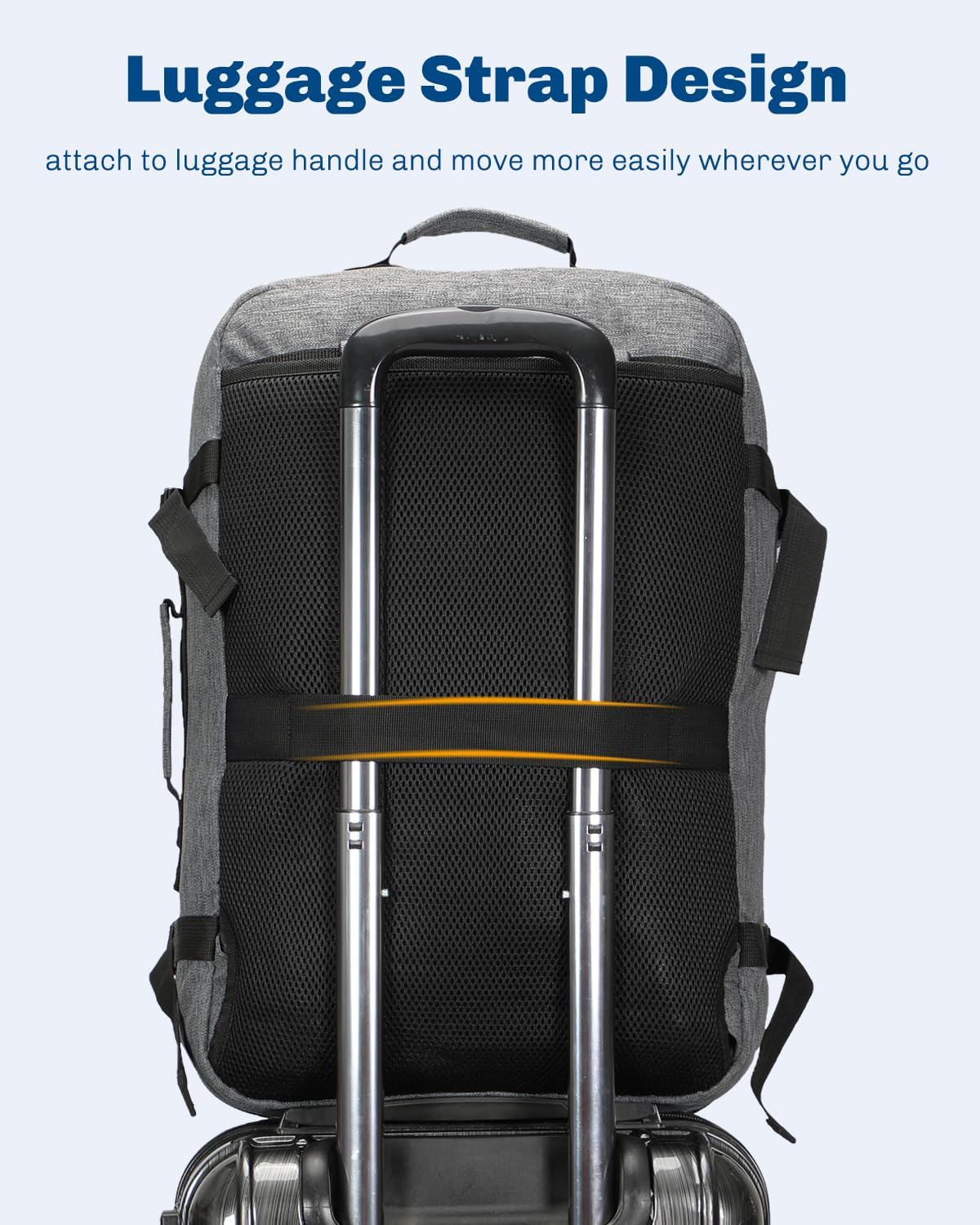 Hynes Eagle Carry on Backpack 38L Large Travel Backpack for Women Flight Approved Weekender Bag Laptop Backpack Men 15 inches Black Grey 2023