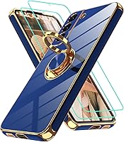 Vista 205 de Gritup Funda para Samsung Galaxy A14 5G: Funda para Samsung A14 2 piezas, protector de pantalla, soporte de anillo de rotación de 360°, soporte