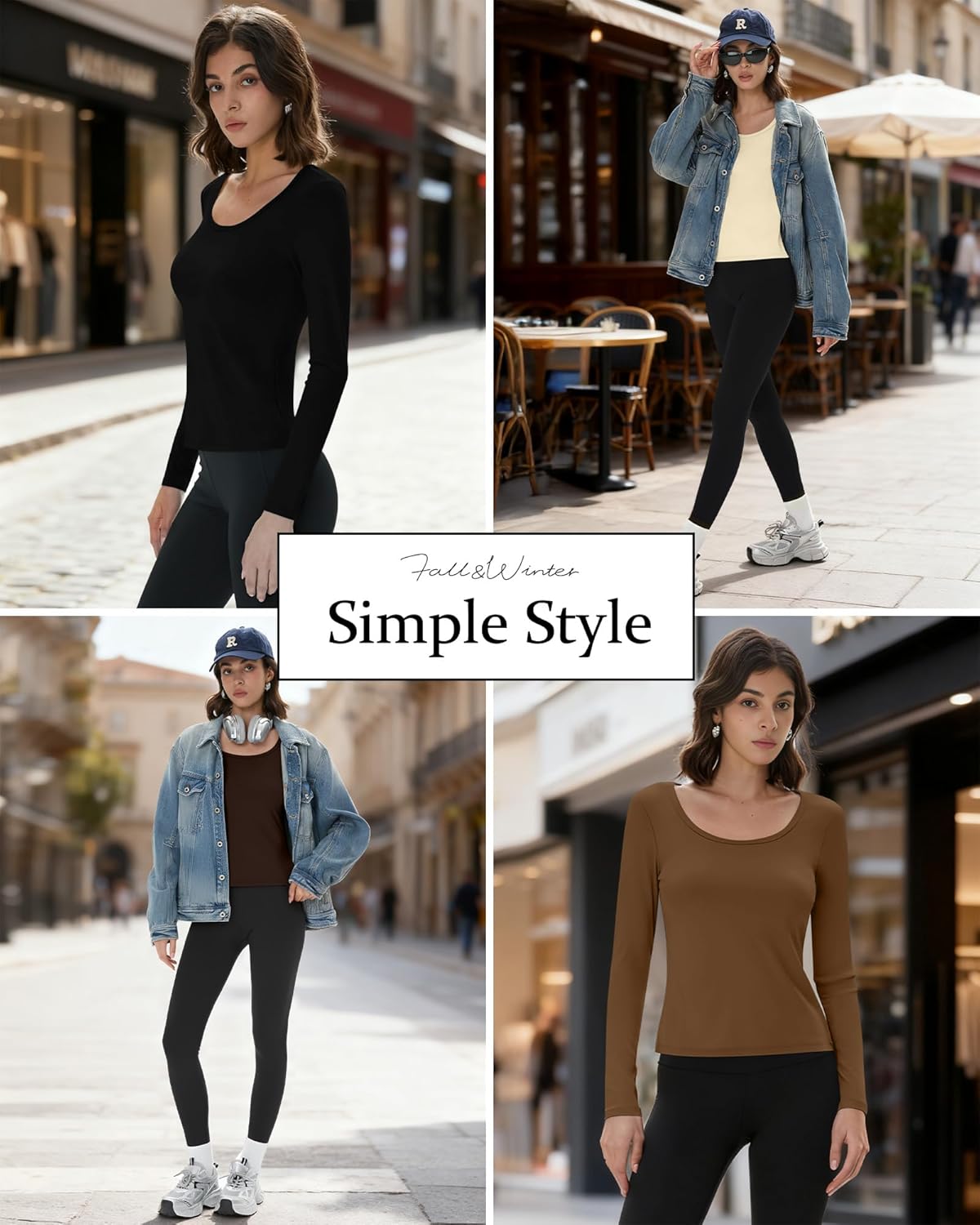 4 Pack Women's Compression Shirts Long Sleeve Yoga Tops Workout Athletic Base Layer Lightweight Quick Dry T-Shirt - Image 6