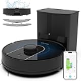 Robot Vacuum and Mop, Self Emptying, 5000Pa Powerful Suction,150mins Runtime, No-Go Zones, Advanced Smart Mapping with LiDAR Navigation, Ideal for Pet Hair, Dust, Carpet, WiFi/App/Alexa
