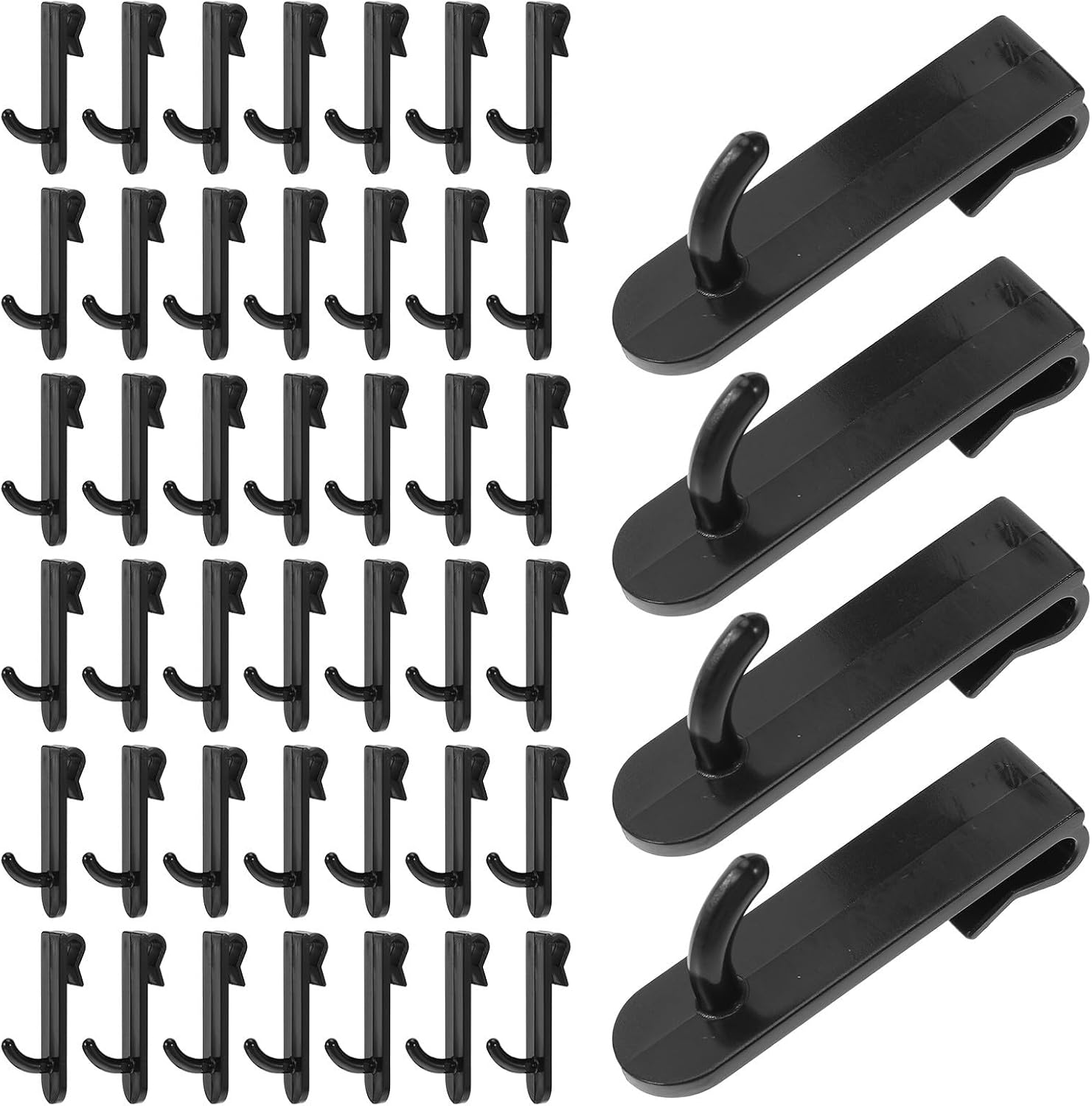 Panel Plastic Wall 50pcs Display Grid Black Hooks for Retail | Wall Mounted Organizer, Easy Installation and Large Capacity, Suitable for Garage Use and Kitchen Tools