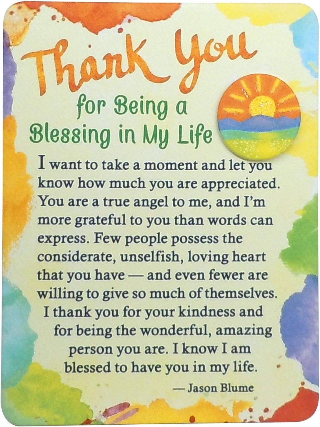 Blue Mountain Arts Appreciation Magnet with Easel BackโGift to Express Gratitude to an Angel in Your Life, 4.9 x 3.6 Inches (Thank You for Being a Blessing in My Life)