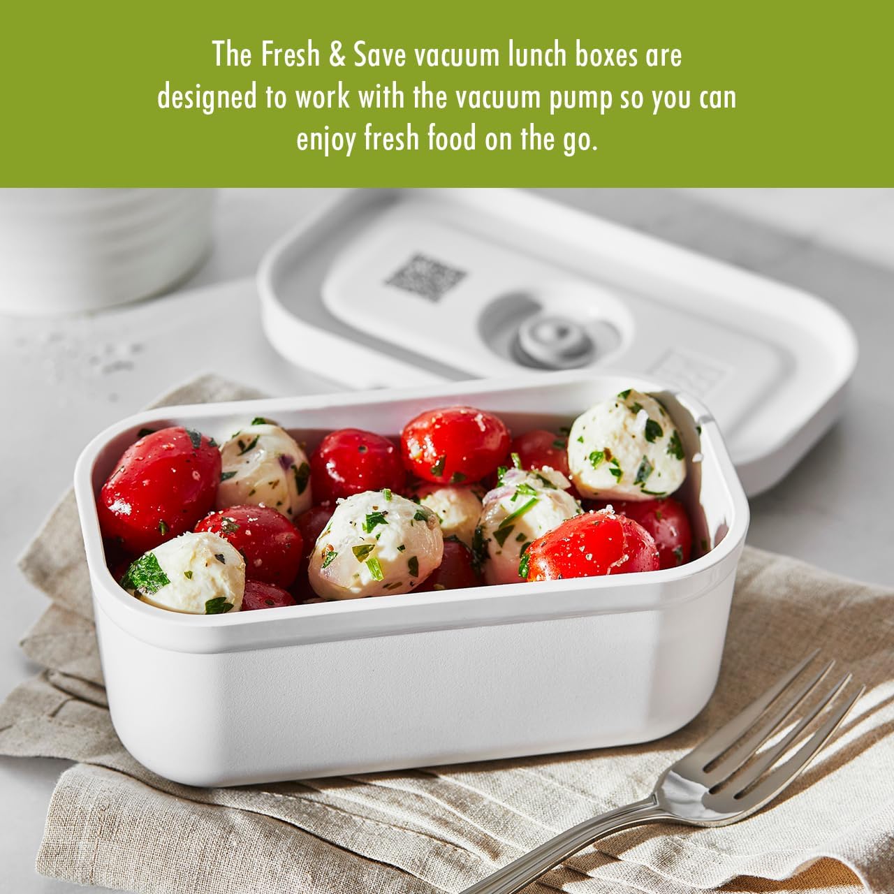 ZWILLING Fresh & Save Plastic Lunch Box, Airtight Food Storage Container, Meal Prep Container, BPA-Free, White - Small