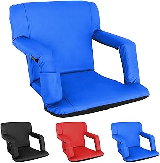 ZENY Folding Stadium Seat with Back Support, 20.5'' / 25'' Reclining Bleacher Seat Chairs with Back and Cushion, Portable Sport Events Stadium Chairs with Backrest - Buy now