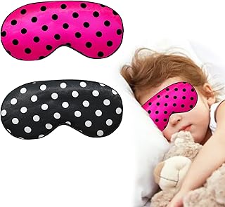 Sponsored Ad - 2 Pack Silk Dot Sleep Eye Mask Dot Blindfold with Adjustable Strap