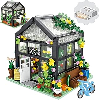 Vocrev City Flower House Building Sets Toys Compatible with Lego Sets, Idea Flower House Building Toys, Flower Green House Model, Great Gift Idea for Boys and Girls, Kids, Adults(579 PCS, with Light)
