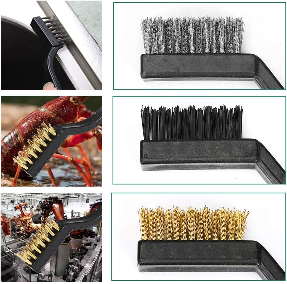 Lіmіtеd Stосk YXQ 3Pcs Wire Clean Brush Set with Handle Black Plastic for Home Kitchen Cleaning Welding Slag and Rust Gas Stove Smoke Machine Tool