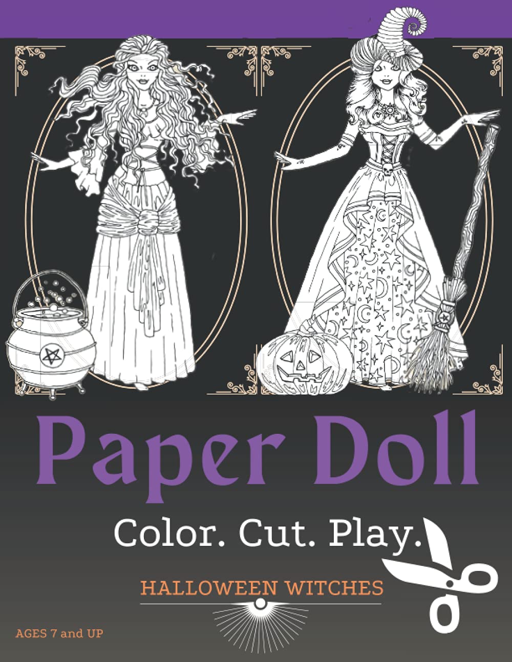 Halloween Paper Doll: Color, Cut, and Play | Halloween Witch Coloring Activity Book | Cut Out Paper Dolls.: Halloween Coloring Book