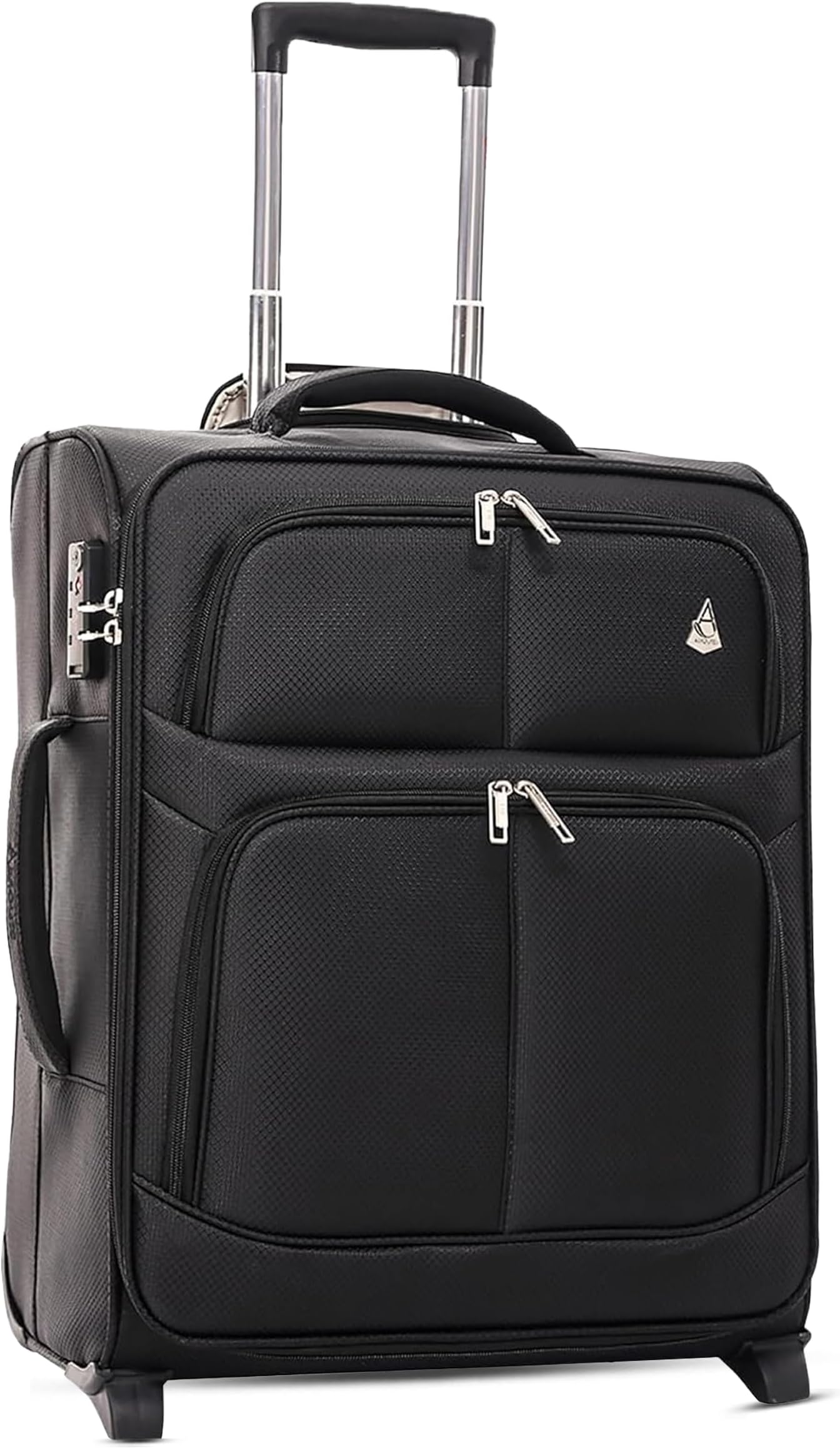 55x40x20 Expandable 42L Suitcase Carry-On Cabin Luggage Trolley + 40x20x25 Ryanair Cabin Travel Bag Set