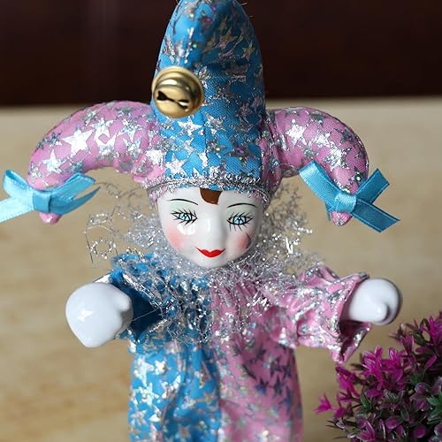 Miniatura 3 de DYNWAVE Muñecas de porcelana de moda, disfraz de arlequín de 8 pulgadas de altura, regalos creativos de San Valentín para novia